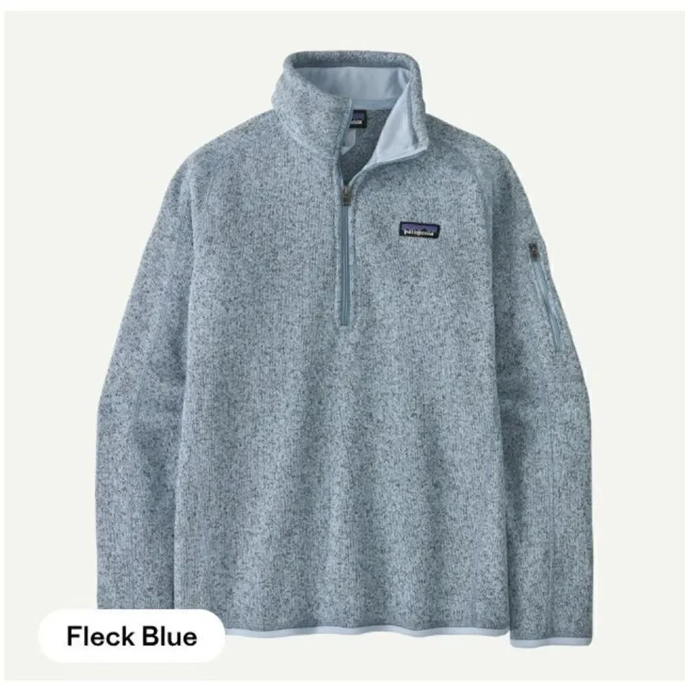 Patagonia Better Sweater Jacket Women Small 1/4 Zip Fleck Blue